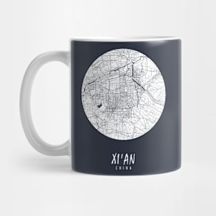 Xian, Shaanxi, China City Map - Full Moon Mug